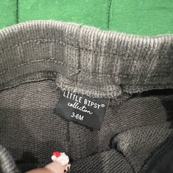 Little Bipsy Jogger Pants 3-6M Ski Print Gray - Picture 4 of 5